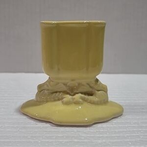 Antique Cowan Pottery Yellow Seahorses Art Deco Cigarette/Match Holder Vase 1926